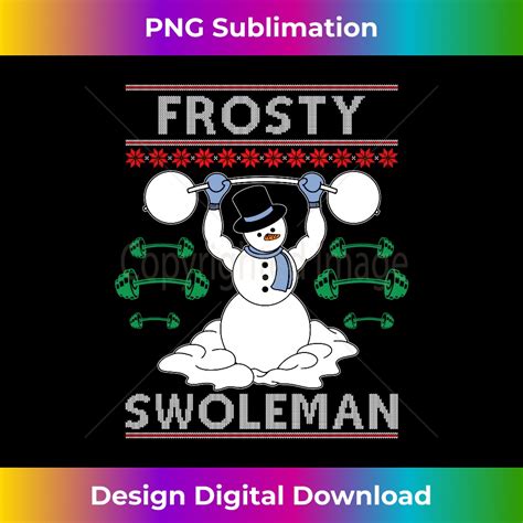 Funny Frosty Swoleman Weight Training Snowman Christmas Gym Inspire