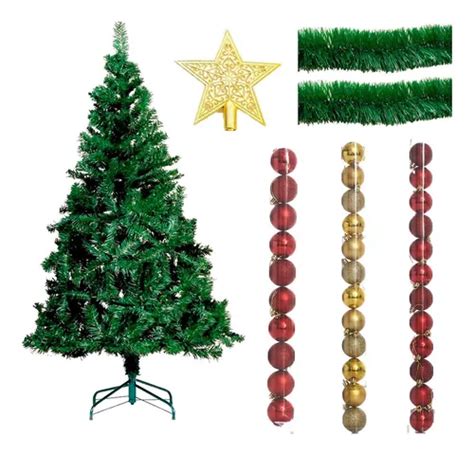 Arvore De Natal M Galhos Decorada Enfeites Luxo Cor Verde