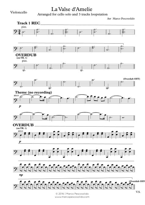 La Valse D Amelie Arr Marco Pescosolido By Yann Tiersen Sheet Music