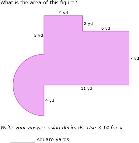 IXL Area Of Compound Figures With Triangles Semicircles And Quarter