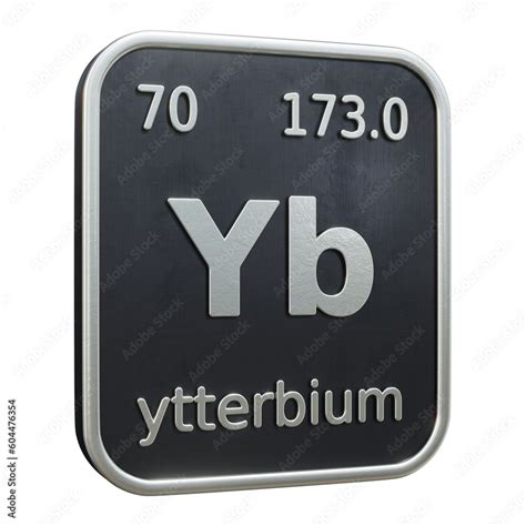 Three Dimensional Icon Of The Chemical Element Of Ytterbium Isolated On