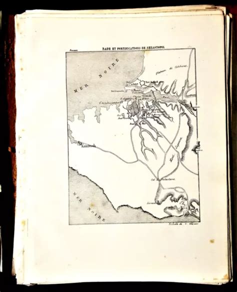 1881 ANTICA MAPPA Militare MARGA Rade Et Fortifications De Sebastopoli