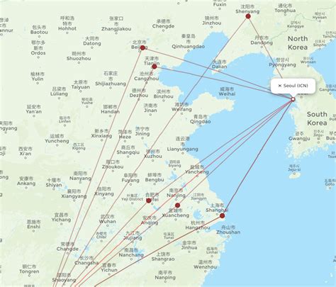 All Flight Routes From Guilin To Seoul Kwl To Icn Flight Routes