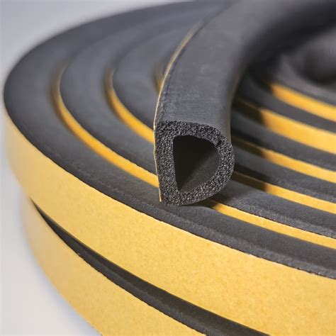 D Shape Self Adhesive EPDM Sponge Rubber Sealing Strip For Door Windows