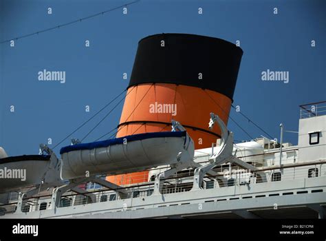 Funnel On The Old Queen Mary Cruise Liner Now A Hotel Long Beach