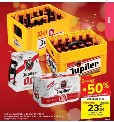 Krat Bier Jupiler X Cl Of X Cl Promotie Bij Carrefour