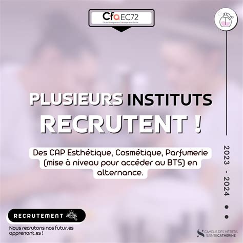 Recrutement Dalternantes En Cap Esthétique Cosmétique Parfumerie Cfa Ec72