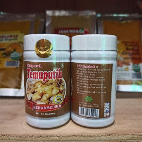 Jual Kapsul Temu Putih Isi Kapsul Herbamedika Shopee Indonesia