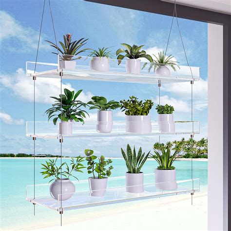 Amazon Uaniar Window Plant Shelves Layers Hanging Window Shelf