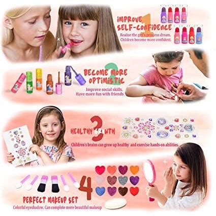 Balnore Kit de maquillaje para niños de 53 piezas para niña