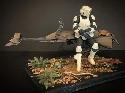 Bandai Speeder Bike On Endor Display By Nicolas Huguet Bandai