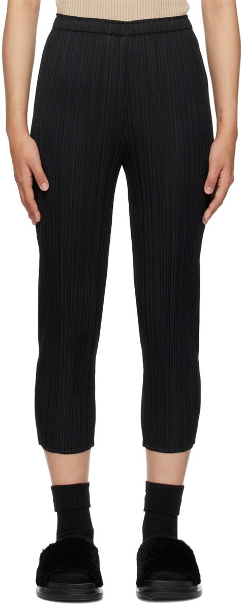 Pleats Please Issey Miyake Black Monthly Colors December Trousers