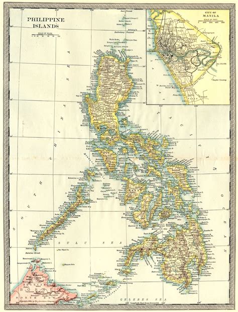 Philippines Philippine Islands Manila City Plan 1907 Old Antique Map