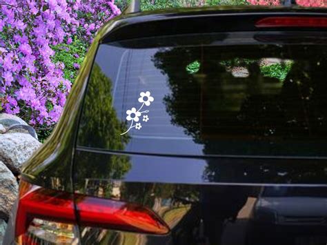 Retro Flower Sticker for Car Window, Daisy Vinyl Decal, Daisy Flower Car Accessories for Women ...