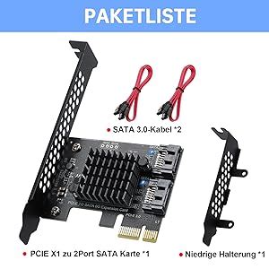 PCI E Zu SATA 3 0 Controller Karte 2 Port SATA III 6Gbps Erweiterung