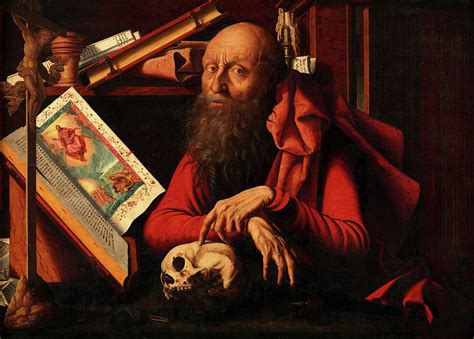 Saint Jerome In His Study 1490 1546 Painting By Marinus Van