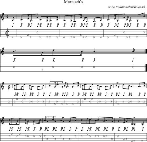 Scottish Tune Sheetmusic Midi Mp3 Mandolin Tab And PDF For Marnochs