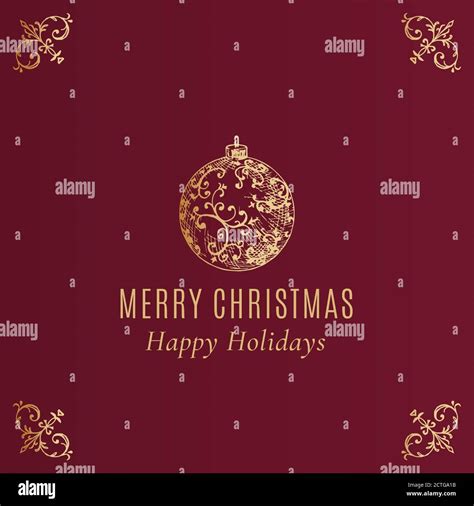 Merry Christmas Abstract Vector Classy Label Logo Or Card Template