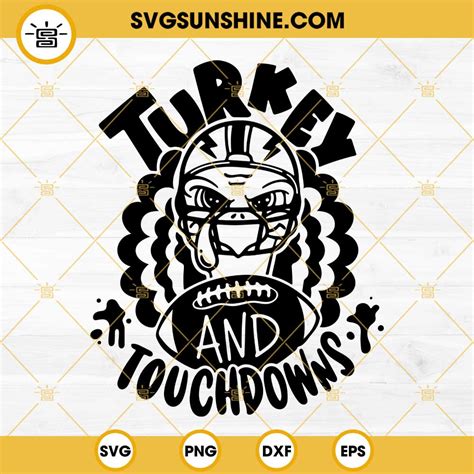 Turkey And Touchdowns SVG Turkey Football Thanksgiving SVG