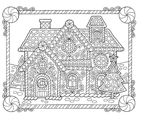 Gingerbread House Coloring Pages Free Pdf Printables Off