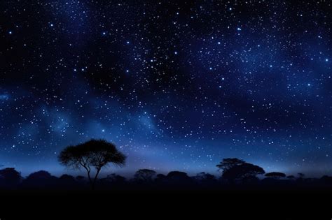 Premium Photo | Night sky background with stars and galaxies over Kenya Africa