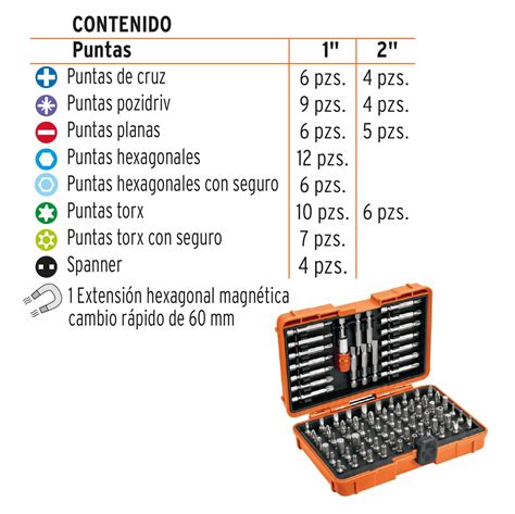 Juego De Puntas Mixtas Y Piezas Truper Expert Puntas Para