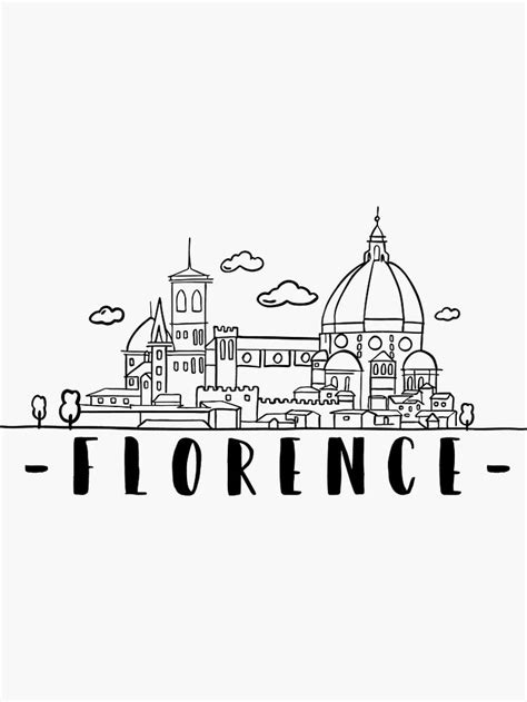 Florence Skyline Travel Sticker By Duxdesign Redbubble Florence