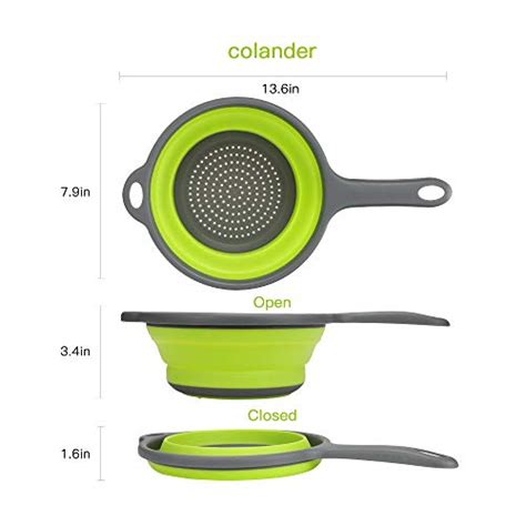 Kitchen Foldable Silicone Strainer Learja Collapsible Colander With