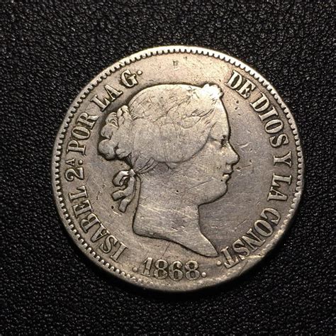 Silver Coin Isabel Ii 50 Cent Spain Philippines 1868 Hobbies And Toys