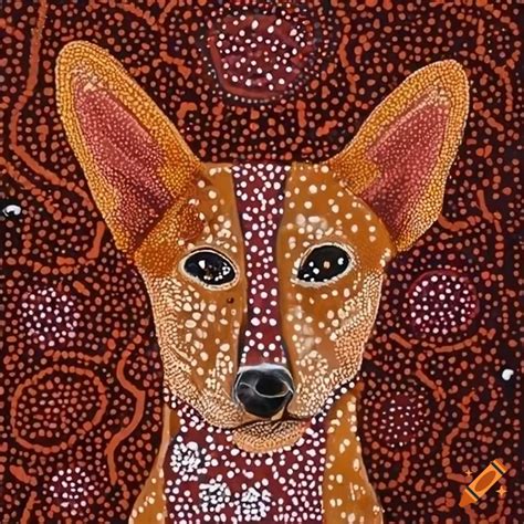 Detailed Australian Indigenous Dreamtime Painting Of A Dingo On Craiyon