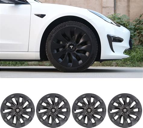 18 Inch Aero Wheel Covers Hubcap For Tesla Model 3 Set Of 4 Matte