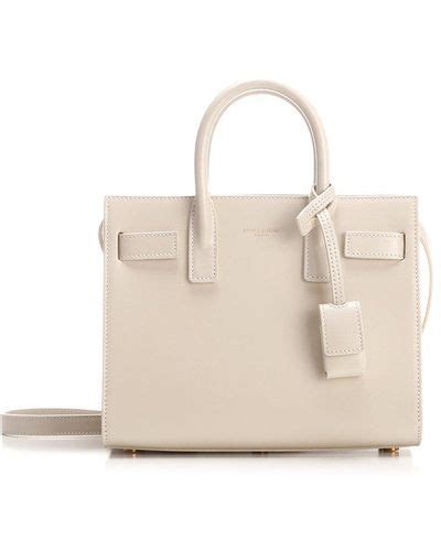 White Saint Laurent Tote Bags For Women Lyst