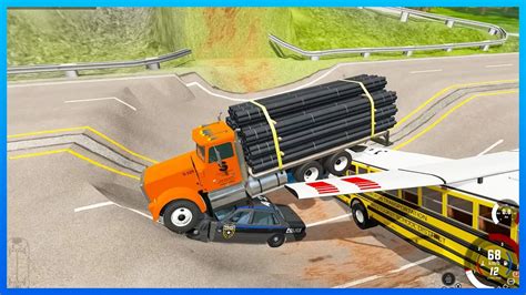 BeamNG Drive Trucks Jumping Top Speed Trucks Vs Giant Pit SPECIAL