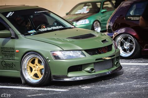 Army Green Mitsubishi Evo Ccw Lm Gold Wheels Ccw Wheels