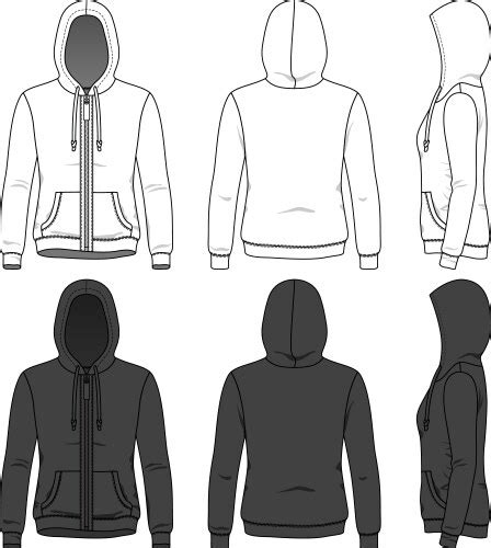 Hoodie Apparel Blank Fashion Graphic Template Vector Image