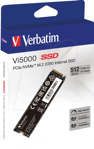 VERBATIM 31825 Verbatim Vi5000 PCIe NVMe M 2 SSD 512 GB At Reichelt