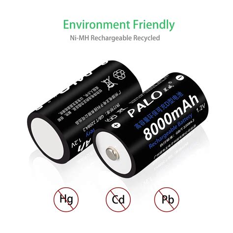 Купить Palo D Size Battery 8000mah Rechargeable Batteries Lr20 12v Ni Mh And Smart Fast Charging