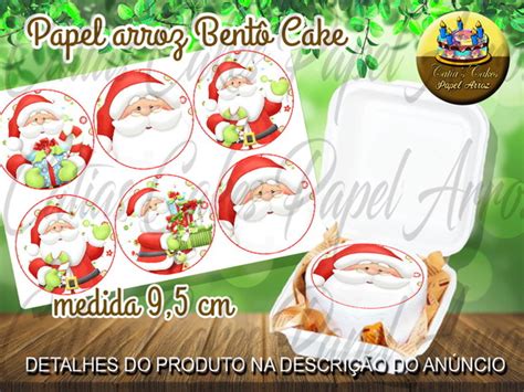 Papel De Arroz Bentô Bento Cake Papai Noel Natal Redondo II