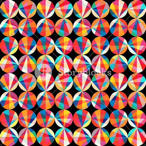 Vector Geometric Pattern Of Circles And Triangles Colored Circles