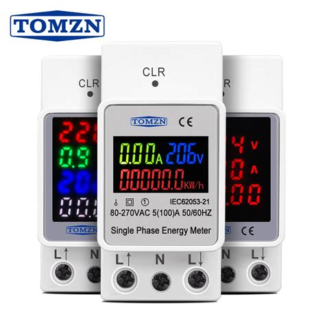 Tomzn Ac V V A Din Rail Voltage Current Kwh Electric Energy