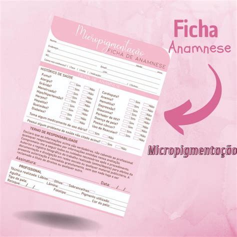 Bloco Ficha De Anamnese Micropigmenta O Elo