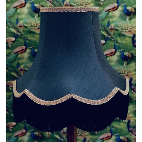 Navy Blue Grey And Black Fabric Lampshades