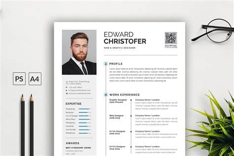 Clean Modern Resume Template Design Cuts