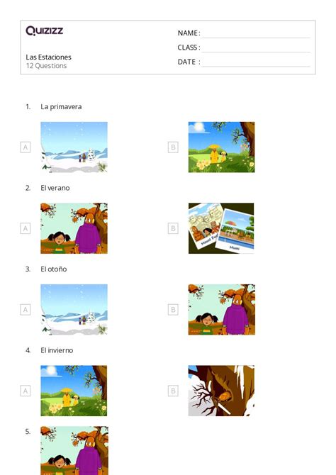 50 Clima And Estaciones Hojas De Trabajo Para Grado 2 En Quizizz Gratis E Imprimible