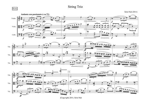 나실인 String Trio For Violin Viola And Cello Sheets By 나실인