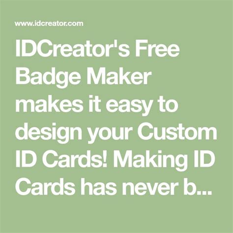 Design Your Own Custom ID Cards With IDCreator S Free Badge Maker