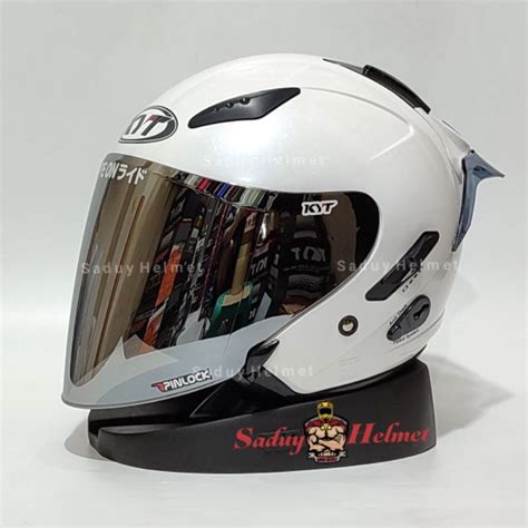 Jual KYT GALAXY FLAT R WHITE HELM GALAXY PUTIH PAKET GANTENG VISOR