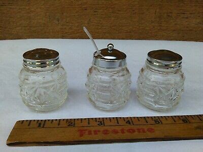 James Bregenzer Vintage Glass Salt Pepper Shakers Condiment Spice