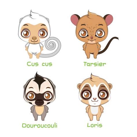 Set of smaller sized primates 599178 Vector Art at Vecteezy