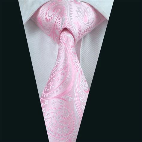 Buy Dh 436 Mens Silk Tie Pink Paisley Necktie Silk Jacquard Ties For Men